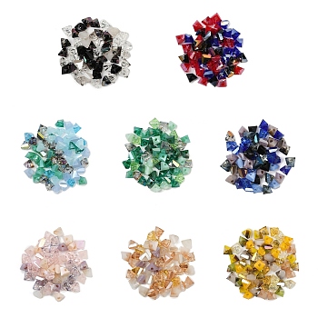 400Pcs 8 Colors Electroplate Glass Beads, Triangle, Mixed Color, 3.5x6x4.5mm, Hole: 1mm, 50pcs/color