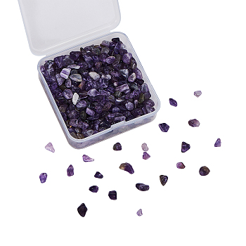 Natural Amethyst Chip Beads, 5~8x5~8mm, Hole: 1mm