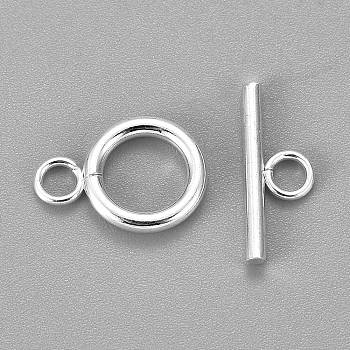304 Stainless Steel Toggle Clasps, Silver, Ring: 16x12x2mm, Hole: 2.5mm, Bar: 18x7x2mm, Hole: 3mm