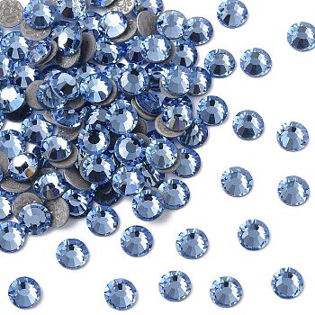 Preciosa&reg Crystal Hotfix Flatback Stones, Czech Crystal, Round(438 11 612 Chaton Rose VIVA 12 &reg), 30020 Light Sapphire, SS8(2.3~2.5mm)