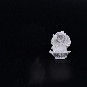 Resin Crystal Ball Display Pedestal, Dolphin Shell Shape Crystal Spheare Holder, 80mm