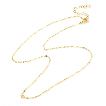 Rack Plating Brass Flat Cable Chain Necklaces, Long-Lasting Plated, Lead Free & Cadmium Free, Golden, 17.83 inch(45.3cm)
