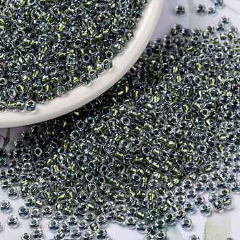 MIYUKI Round Rocailles Beads, Japanese Seed Beads, (RR3201) Magic Golden Olive Lined Crystal, 8/0, 3mm, Hole: 1mm, about 422~455pcs/bottle, 10g/bottle