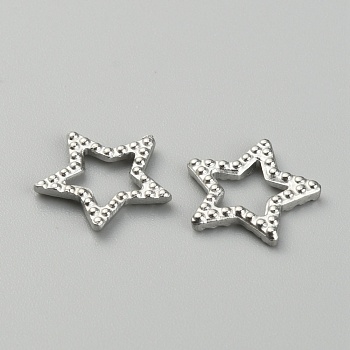 304 Stainless Steel Linking Rings, Bumped Star, Stainless Steel Color, 10.5x11x1.5mm