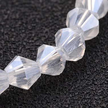 8mm Clear Bicone Electroplate Glass Beads