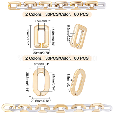 120Pcs 4 Style CCB Plastic Linking Rings(CCB-FH0001-09)-4