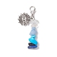 Natural Lapis Lazuli  & Natural Aquamarine Chips Pendant Decoration(HJEW-JM02100-03)-4