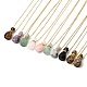 Openable Faceted Natural & Synthetic Mixed Stone Perfume Bottle Pendant Necklaces for Women(NJEW-F296-02G)-1