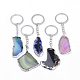 Platinum Plated Natural Agate Keychain(KEYC-S252-07)-1