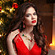 Christmas Star & Bell Alloy Pendant Necklaces & Charm Bracelets & Dangle Earrings(SJEW-AN0001-15)-4