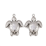 304 Stainless Steel Pendants, Turtle Charm, Stainless Steel Color, 20.5x15.5x5mm, Hole: 1.2mm(STAS-L022-572P)
