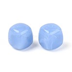 Opaque Acrylic Beads, Square, Cornflower Blue, 17x16x16mm, Hole: 2.7mm(X-OACR-ZX006-33F)