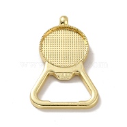 Alloy Pendant Cabochons Settings, Bottle Opener, Flat Round, Light Gold, Tray: 24.5mm, 58x37x4mm, Hole: 3.5mm(FIND-I018-01LG)