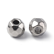 201 Stainless Steel Beads, Round, Stainless Steel Color, 5.5x5mm, Hole: 2mm(STAS-G298-08C-P)