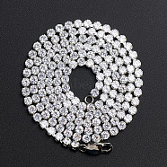 Hip-hop Street Style Titanium Steel Rhinestone Cup Chains Necklace for Men and Women, Stainless Steel Color(FN4235-8)