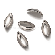 304 Stainless Steel Pendants, Petaline, Stainless Steel Color, 18.5x9.5x1.5mm, Hole: 1.2mm(STAS-H128-01P)