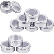 Round Aluminium Tin Cans, Aluminium Jar, Storage Containers for Cosmetic, Candles, Candies, with Screw Top Lid, Platinum, 8.3x3.8cm, Capacity: 150ml, 10pcs/set(CON-BC0004-80)