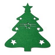 Christmas Themed Felt Tableware Holders, for Fork Spoon Knife Storage Party Table Dinner Decoration Supplies, Christmas Tree, Green, 203x169x2mm(AJEW-P106-02B)