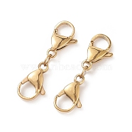 304 Stainless Steel Double Lobster Claw Clasps, Golden, 32mm(STAS-E163-57G-E)