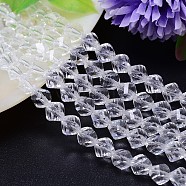 Faceted Polyhedron Imitation Austrian Crystal Bead Strands, Grade AAA, Clear, 10mm, Hole: 0.9~1mm, about 40pcs/strand, 15.7 inch(G-M183-10mm-01A)