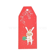 Paper Gift Tags, Hange Tags, For Arts and Crafts, For Christmas, with Rabbit Pattern, Colorful, 60x25x0.3mm, Hole: 3mm(CDIS-L003-F05)