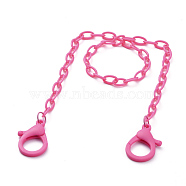 Personalized ABS Plastic Cable Chain Necklaces, Handbag Chains, with Lobster Claw Clasps, Deep Pink, 18.97 inch(48.2cm)(NJEW-JN02850-06)