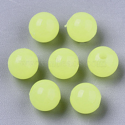 Luminous Acrylic Beads, Glow in the Dark, Round, Yellow, 8mm, Hole: 1.8mm, about 1850pcs/500g(MACR-N008-25F)