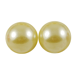 10000pcs ABS Plastic Imitation Pearl Cabochons, Half Round, Light Khaki, 4x2mm(SACR-S738-4mm-Z22)