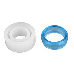 Transparent DIY Ring Silicone Molds, Resin Casting Molds, For UV Resin, Epoxy Resin Jewelry Making, White, 27x10mm(DIY-WH0128-09C)