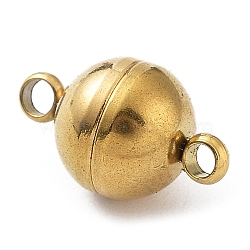 Ion Plating(IP) 304 Stainless Steel Magnetic Clasps with Loops, Golden, 13.5x8mm, Hole: 1mm(X-STAS-G173-05G-8MM)