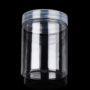 Plastic Bead Storage Containers, Screw Top Bead Jars, Column, Clear, 5.6x7.5cm, Inner Diameter: 5x7.3cm