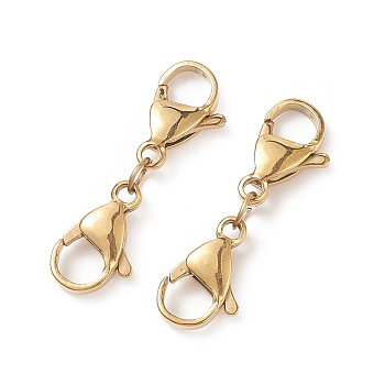 304 Stainless Steel Double Lobster Claw Clasps, Golden, 32mm