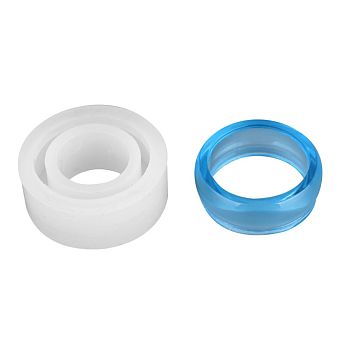 Transparent DIY Ring Silicone Molds, Resin Casting Molds, For UV Resin, Epoxy Resin Jewelry Making, White, 27x10mm