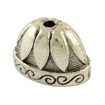 Tibetan Style Alloy Bead Cones, For Tassels Pendant, Cadmium Free & Lead Free, Antique Silver, 13.5x20x12mm, Hole: 2.5mm, about 210pcs/1000g