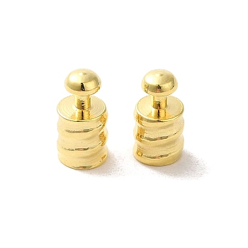 Brass Beads, Column, Real 24K Gold Plated, 8x4mm, Hole: 3.2mm