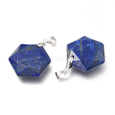 Faceted Natural Lapis Lazuli Pendants(G-F340-03B)-2