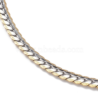 304 Stainless Steel Cuban Link Chain Necklace for Men Women(NJEW-E093-03GP-01)-2