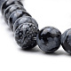 Chapelets de perles de flocon de neige en obsidienne naturelle(X-G-S259-20-8mm)-3