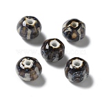 Handmade Porcelain Beads, Rondelle, Coffee, 12~12.5x10mm, Hole: 2.5mm(PORC-L080-H19)