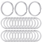 40Pcs 304 Stainless Steel Split Key Rings, Keychain Clasp Findings, Stainless Steel Color, Inner Diameter: 20mm, 23x1.5~2.5mm(STAS-CY0001-01A-P)