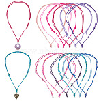 12Pcs 12 Colors Polyester & Spandex Cord Necklace Making, with 304 Stainless Steel Jump Rings, Stainless Steel Color, Mixed Color, 15.98 inch(40.6cm), 1pc/color(AJEW-TAC00071)