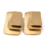 304 Stainless Steel Pendants, Layered Rectangle Charms, Golden, 24x18x7.5mm, Hole: 3x6.5mm(STAS-Z196-02G)
