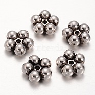 CCB Plastic Beads, Flower, Antique Silver, 20x8mm, Hole: 3mm(CCB-I001-18AS)