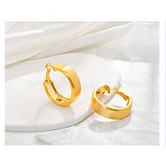 Brass Ring Hoop Earrings for Women, Real 22K Gold Plated, 37.5x10mm(EJEW-A121-17A-G)