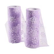 Snowflake Deco Mesh Ribbons, Tulle Fabric, Tulle Roll Spool Fabric For Skirt Making, Violet, 6 inch(15cm), about 10yards/roll(9.144m/roll)(OCOR-P010-G09)