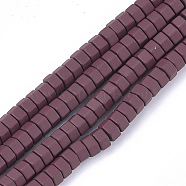 Spray Painted Non-magnetic Synthetic Hematite Beads Strands, Matte Style, Hexagon, Brown, 3x6x5mm, Hole: 0.7mm, about 125pcs/strand, 16.1 inch(G-T116-27-21)