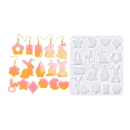 Animal Earrings Pendants DIY Silhouette Silicone Mold, Resin Casting Molds, for UV Resin, Epoxy Resin Craft Making, Bear, 137x123x4mm, inner diameter: 27.5~39x16.5~34.5mm, hole: 1.5~2mm(DIY-Q033-02A)