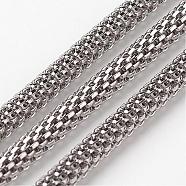 304 Stainless Steel Mesh Chains, Soldered, Stainless Steel Color, 3mm(CHS-K001-07)