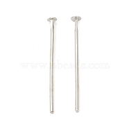 Brass Flat Head Pins, for Jewelry Making, Platinum, 17 Gauge, 30x1.2mm, Head: 3mm(KK-H446-02P)