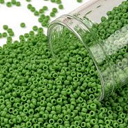TOHO Round Seed Beads, Japanese Seed Beads, (47F) Opaque Frost Mint Green, 15/0, 1.5mm, Hole: 0.7mm, about 15000pcs/50g(SEED-XTR15-0047F)